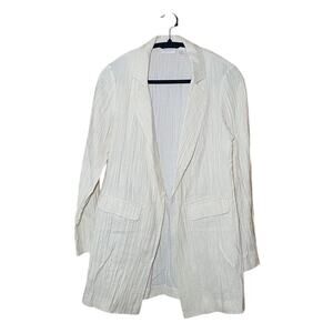 Chico's - Cream Textured Half Sleeve Jacket - Size 0